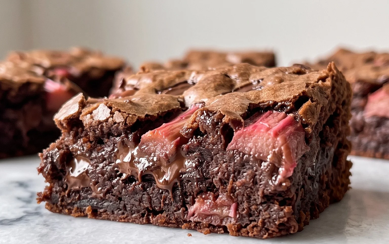 Schoko Rhabarber Brownies: Süße & Säure