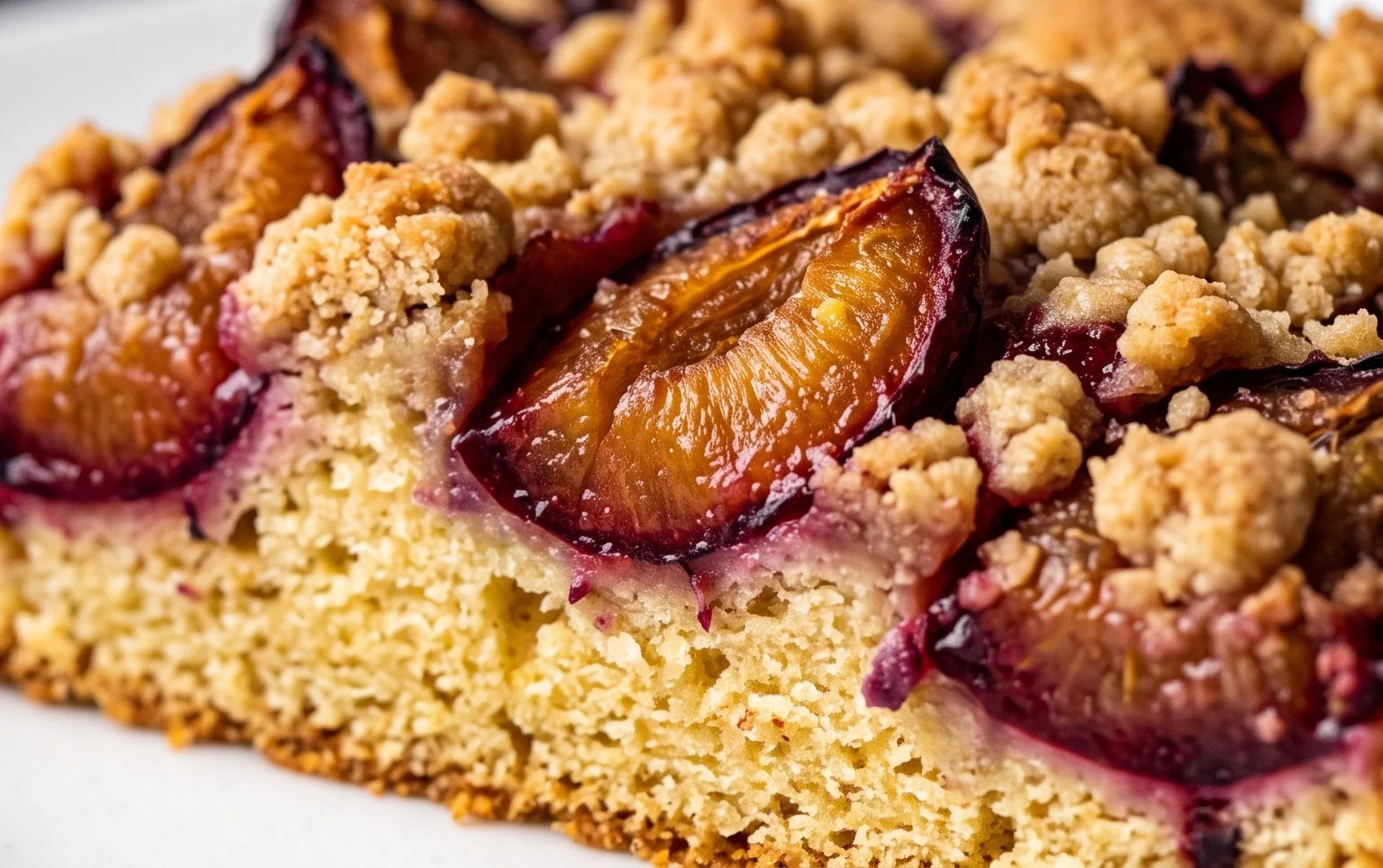 Pflaumenkuchen mit Rührteig & Streuseln ohne Zucker mit DinkelmehlBearbeiten