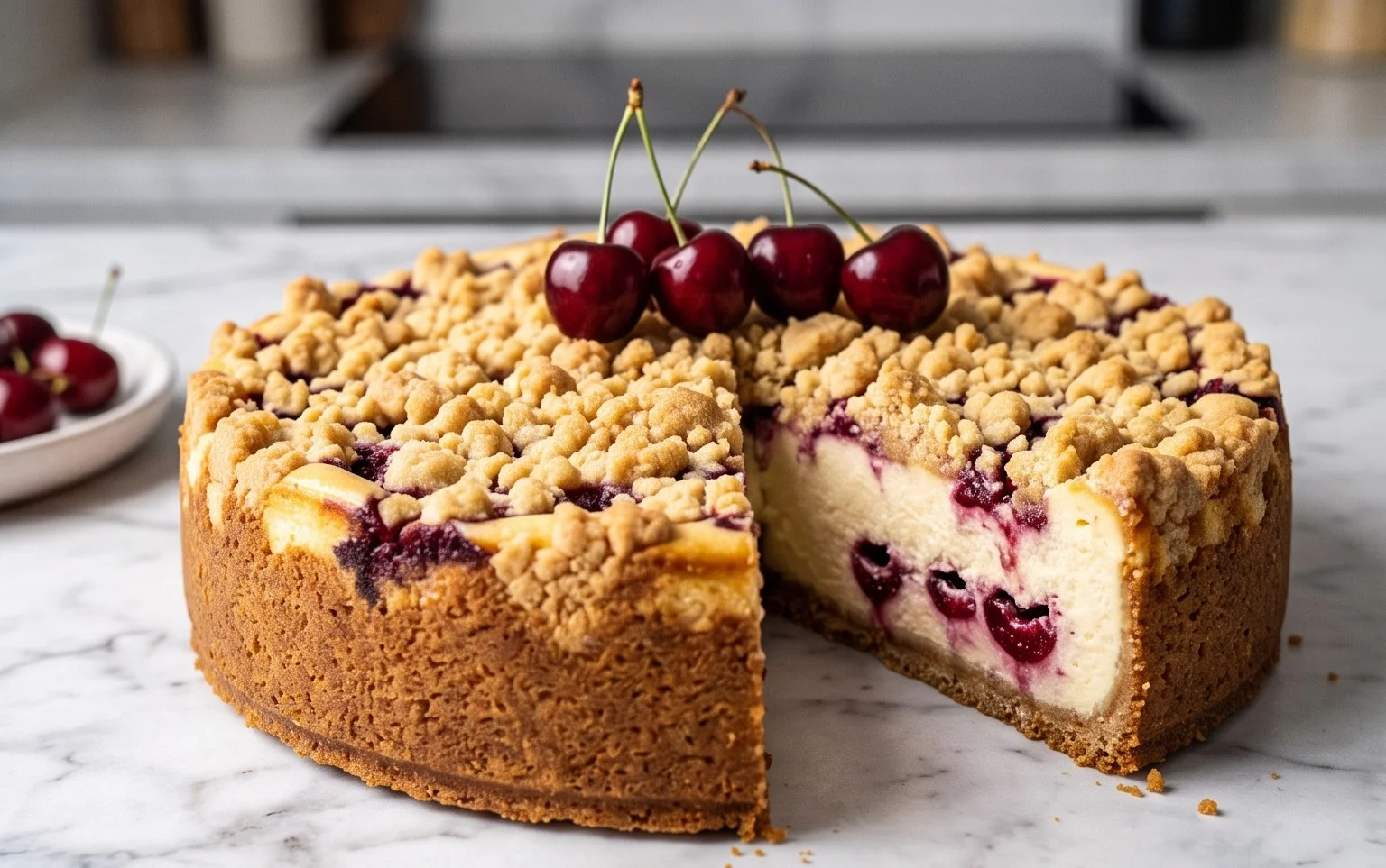 Kirsch Extract-Joghurt-Käsekuchen mit Streuseln: Cremig & Fruchtig